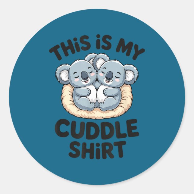 Pegatina Redonda Cute Koala Couple This Is My Cuddle  (Anverso)