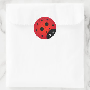 Pegatina Redonda Cute Ladybug
