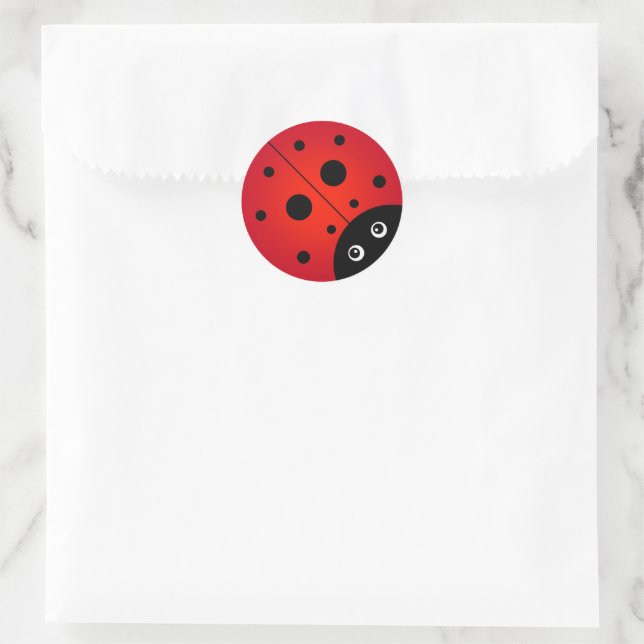 Pegatina Redonda Cute Ladybug (Bolso)