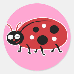Pegatina Redonda Cute Ladybug