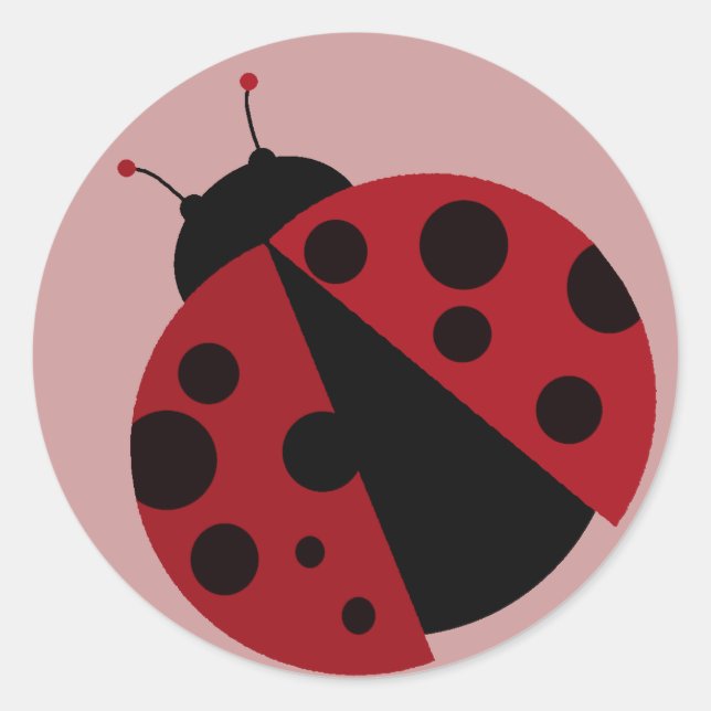 Pegatina Redonda Cute Ladybug (Anverso)