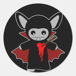 Pegatina Redonda Cute Lil Vampire Bat