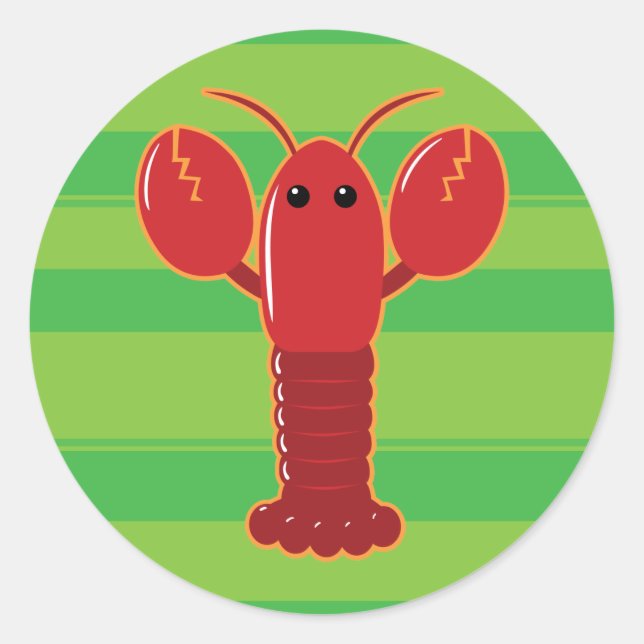 Pegatina Redonda Cute Lobster (Anverso)