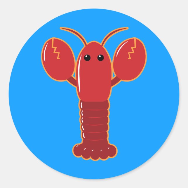 Pegatina Redonda Cute Lobster (Anverso)