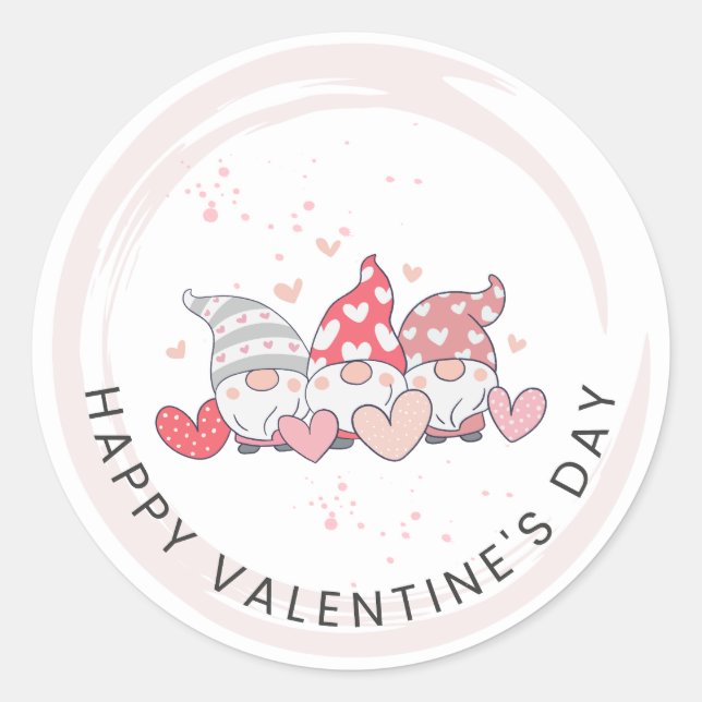 Pegatina Redonda Cute Love Sticker for Valentine’s Day (Anverso)
