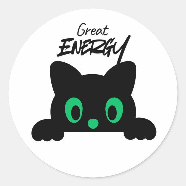 Pegatina Redonda Cute Minimal Kawaii Animal Face Sticker (Anverso)