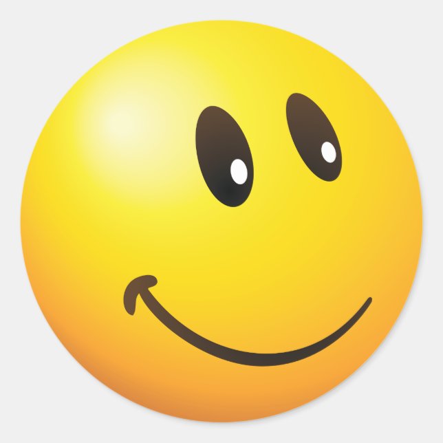 Pegatina Redonda Cute Mirando tu Emoji (Anverso)