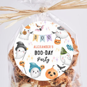 Pegatina Redonda Cute Monster Niños disfrazados Halloween Cumpleaño