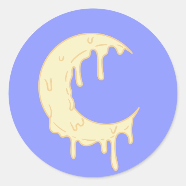 Pegatina Redonda Cute Moon (Anverso)