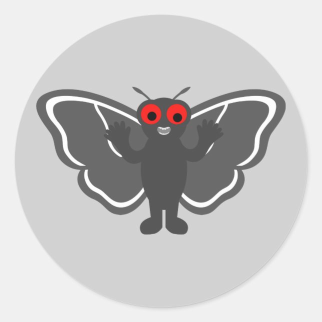 Pegatina Redonda Cute Mothman (Anverso)