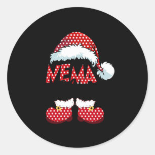 Pegatina Redonda Cute Nema Claus Nuevos Navidades Santa Claus