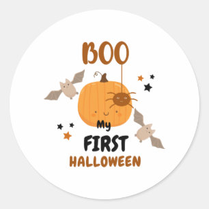 Pegatina Redonda Cute NICU Halloween Mi primer preemiato de Hallowe