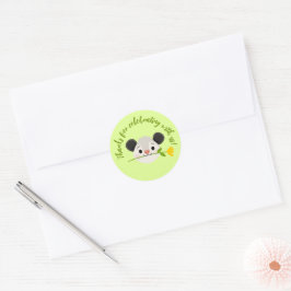 Pegatina Redonda Cute Opossum Face with Flower