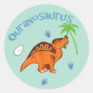 Pegatina Redonda Cute Ouranosaurus