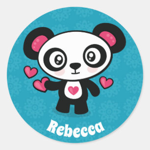 Pegatina Redonda Cute Panda