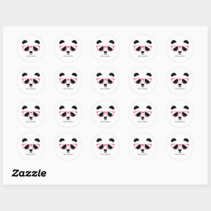 Pegatina Redonda Cute Panda Face
