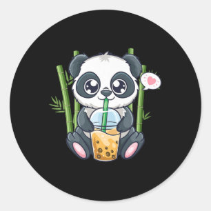 Pegatina Redonda Cute Panda Kawaii Anime Otaku Boba de burbuja japo