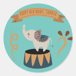 Pegatina Redonda Cute Pastel Carnaval Tema del cumpleaños