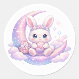 Pegatina Redonda Cute Pastel Easter Bunny Sticker – Celestial Moon