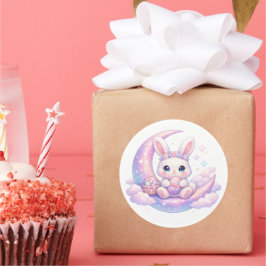 Pegatina Redonda Cute Pastel Easter Bunny Sticker – Celestial Moon