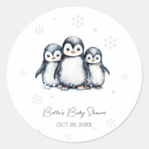 Cute Penguin Winter Baby Shower