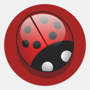 Pegatina Redonda Cute Personalizado Ladybug