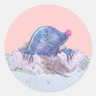 Pegatina Redonda Cute Personalizado Mole y Molehill