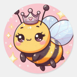 Pegatina Redonda Cute Personalizado Queen Bee
