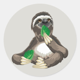 Pegatina Redonda Cute Personalizado Sloth