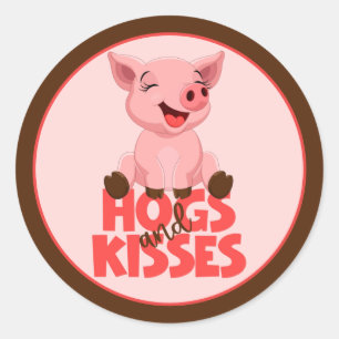 Pegatina Redonda Cute Pig Pun