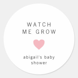 Pegatina Redonda Cute Pink Heart Moderno Baby Shower