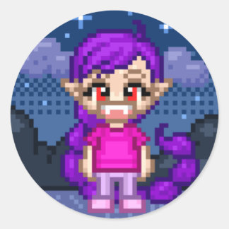 Pegatina Redonda Cute Pixel Darkfire