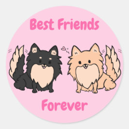 Pegatina Redonda Cute Pom BFF