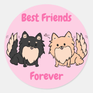 Pegatina Redonda Cute Pom BFF