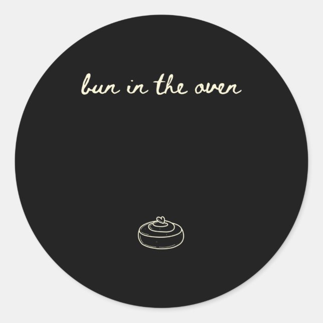 Pegatina Redonda Cute Pregnancy Reveal Announcement Tee, Bun In The (Anverso)