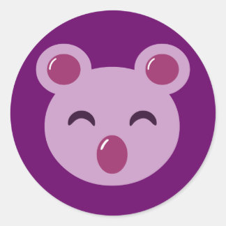 Pegatina Redonda Cute Purple Koala Bear