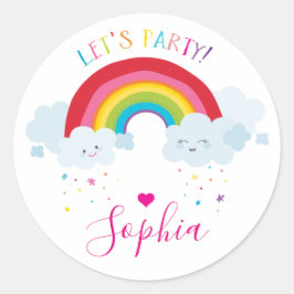 Pegatina Redonda CUTE RAINBOW ilustracion Kawaii