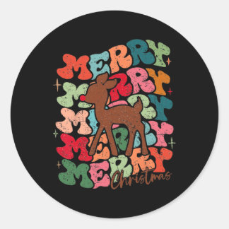 Pegatina Redonda Cute Rudolph The Red Nosed Reindeer Christmas Spec