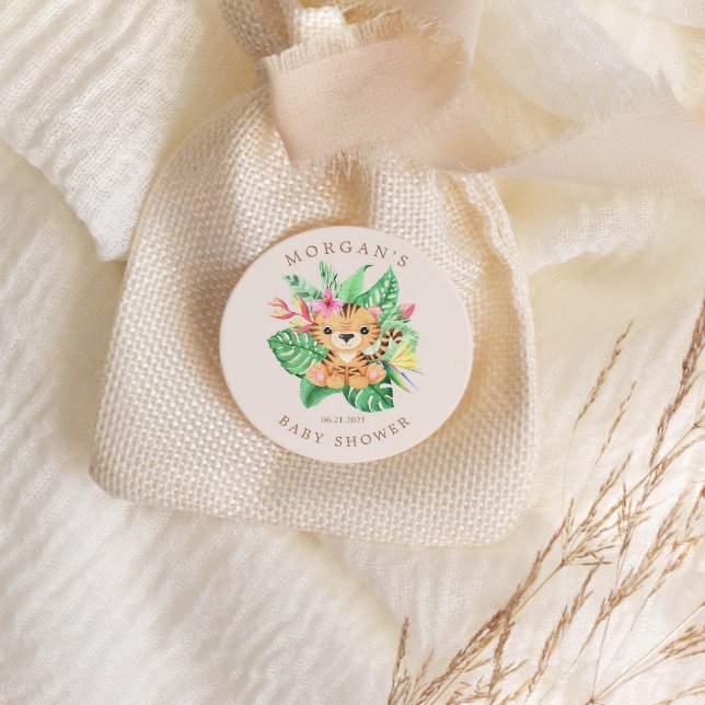 Pegatina Redonda Cute Safari Animals Baby Shower (Subido por el creador)