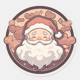 Pegatina Redonda Cute Santa Claus sticker navideño