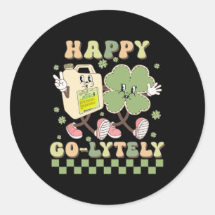 Pegatina Redonda Cute Shamrock Feliz Go-lytly Funny Gi Nurse St Pa