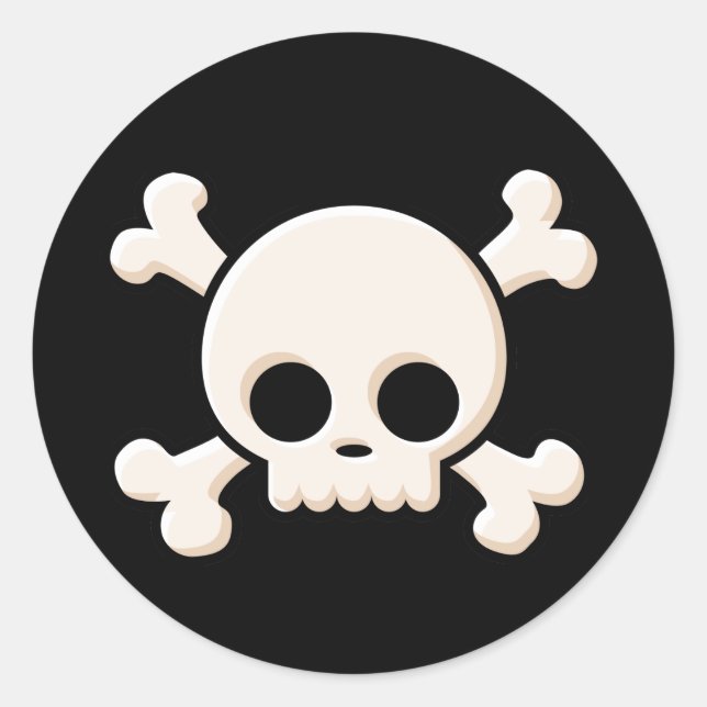 Pegatina Redonda Cute Skull (Anverso)