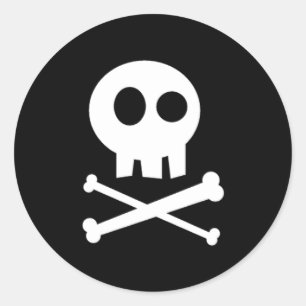 Pegatina Redonda Cute Skull