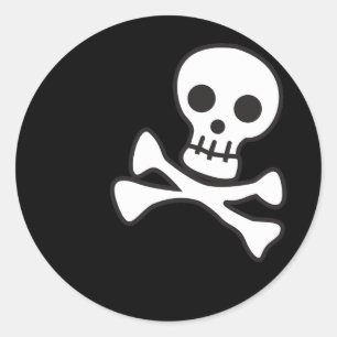 Pegatina Redonda Cute Skull