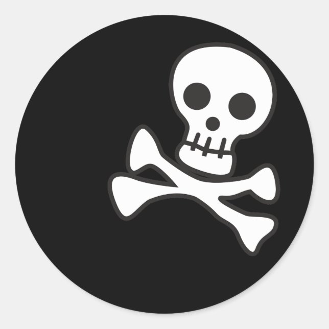 Pegatina Redonda Cute Skull (Anverso)