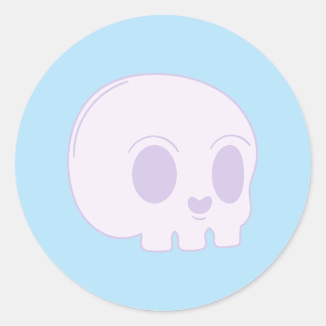 Pegatina Redonda Cute Skull (Anverso)