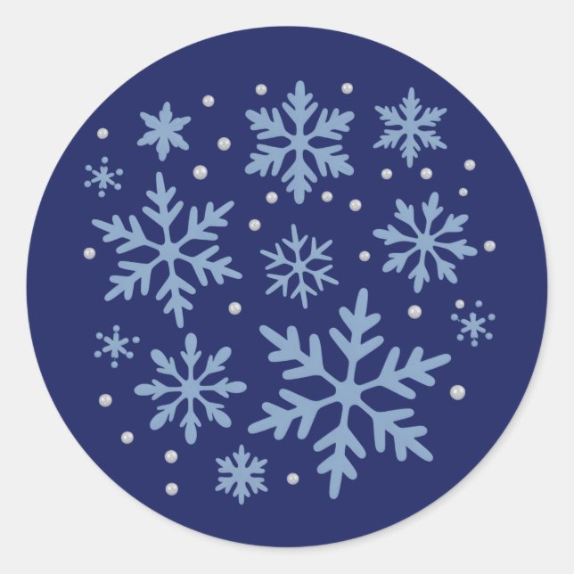 Pegatina Redonda Cute Snowflake Christmas Winter Holiday Cozy Xmas  (Anverso)