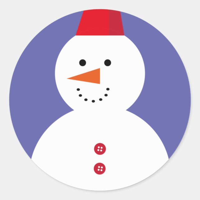 Pegatina Redonda Cute Snowman (Anverso)