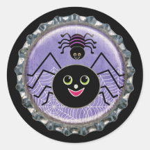 Cute Spiders Halloween Botella Cap