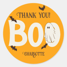 Pegatina Redonda Cute Spooky Ghost Halloween Adolescente Cumpleaños